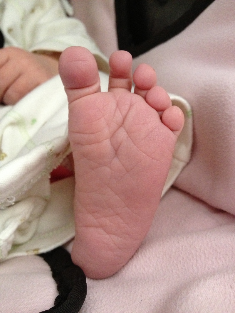 the foot of a baby